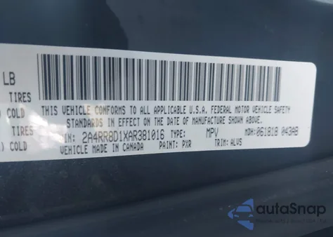 2010 Chrysler Town & Country Touring Plus from USA, damaged, VIN 2A4RR8D1XAR381016